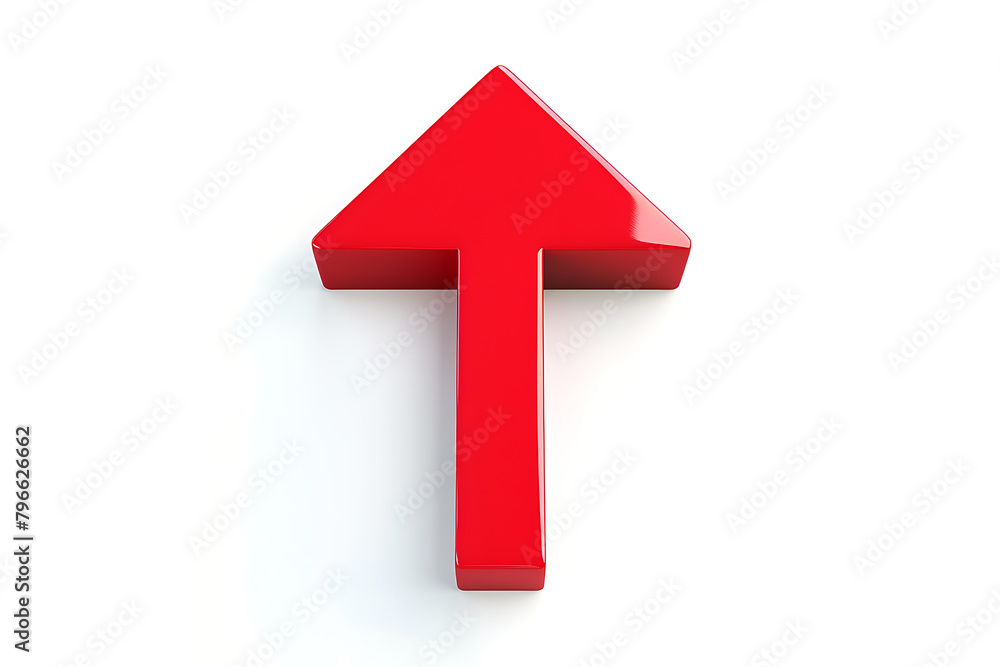 A vibrant red arrow pointing upwards, isolated on a crisp white background, symbolizing growth, success, and progress. A vibrant red arrow pointing upwards, isolated on a crisp white background, symbolizing growth, success, and progress.