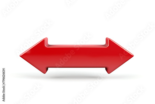 A vibrant red arrow pointing upwards, isolated on a crisp white background, symbolizing growth, success, and progress.