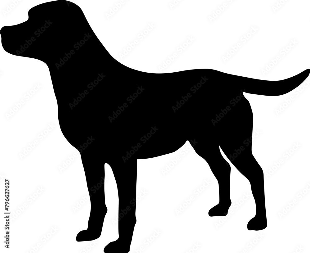 Labrador Retriever Silhouette Graphic Design with Transparent Background