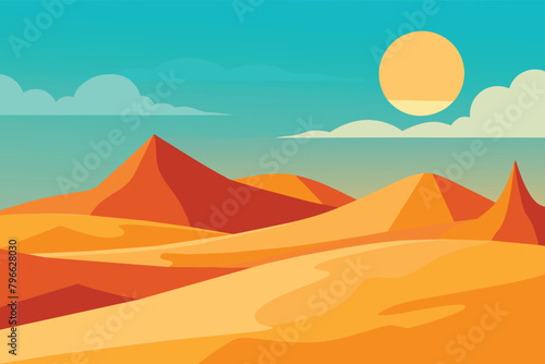 Desert landscape background vector design