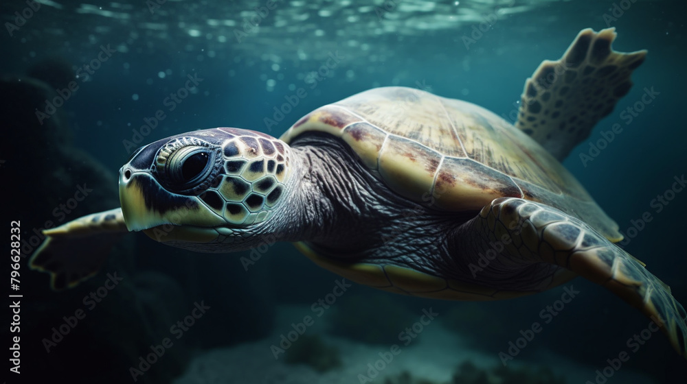 Obraz premium Underwater Scene With Coral Reef And Exotic Fishes