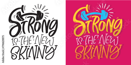Cute hand drawn doodle lettering quote about gym. T-shirt design, mug print.