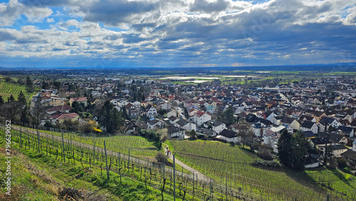 Blick von Schriesheim/Dossenheim auf die Rheinebene