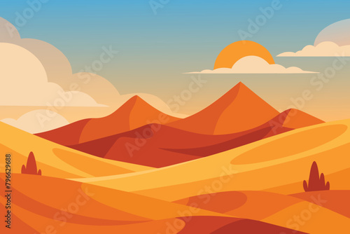 Desert landscape background vector design