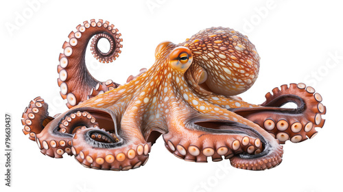 Octopus coastal marine waters isolated on white background © Num