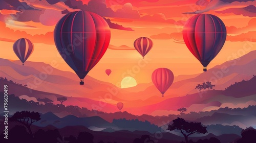 Hot Air Balloon Ride Amidst the Sunset