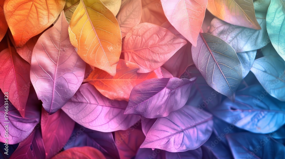 .KSrainbow_of_leaves_vibrant_colors detailed hyper 