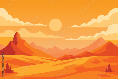 Desert landscape background vector design