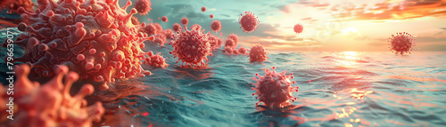 An interactive 3D model showing the spread of a virus and the impact of vaccines