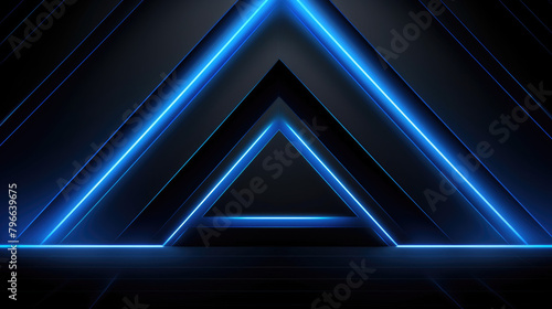 3D navy blue techno abstract background overlap layer on dark space with glowing lines shape decoration. Modern graphic design element future style concept for web banner flyer, card cover or brochure