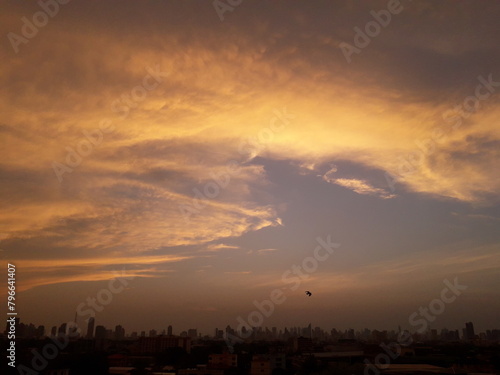 sunset over the city