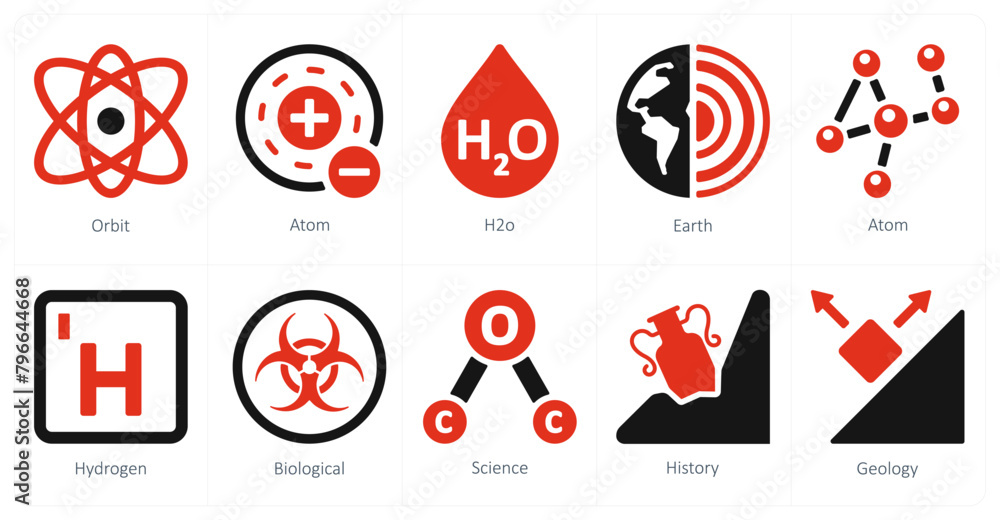 A set of 10 Science and Experiment icons as ufology, anatomy, alein