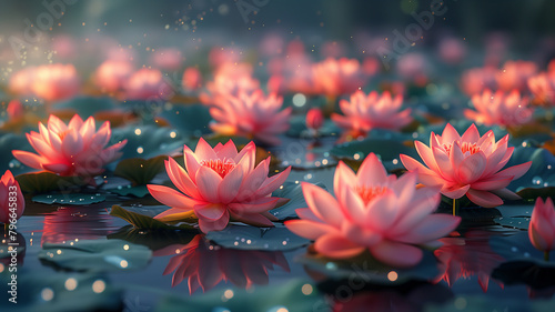 The lotus flowers in the lotus pond #796645833