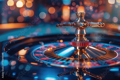 Close-up of a casino roulette wheel photo