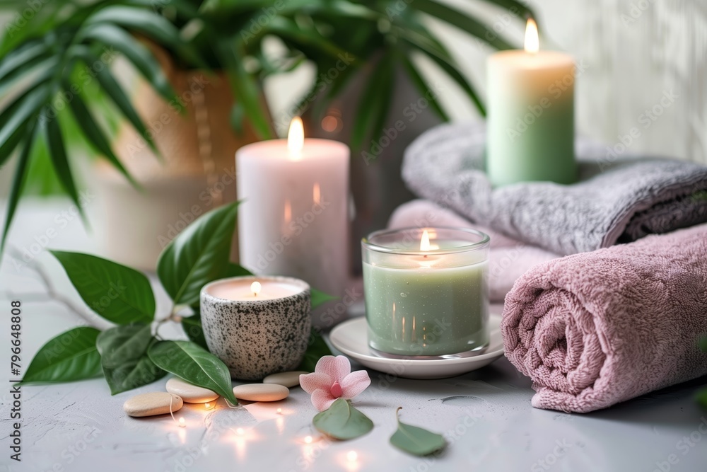 spa still life with candles