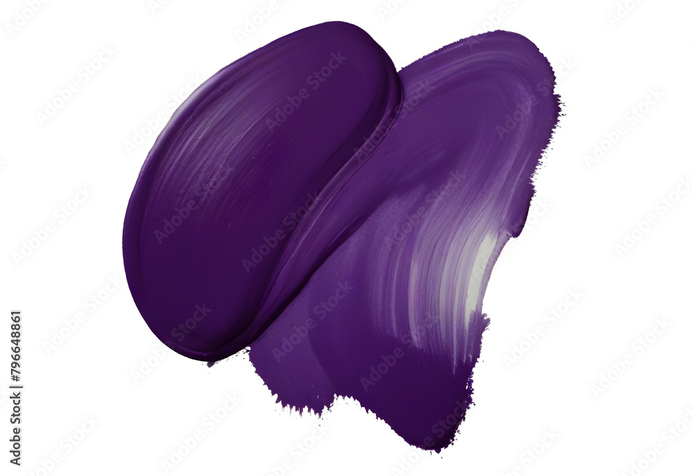 Violet paint stroke on a solid white background, generative AI Violet paint stroke on a solid white background, generative AI