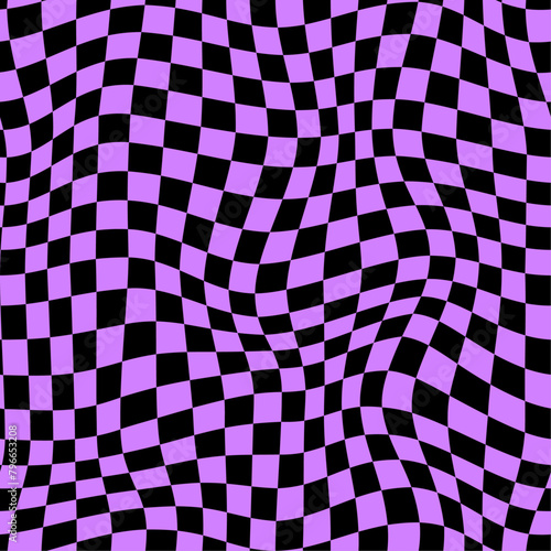 Y2k seamless pattern. Abstract background. Vector illustration. Black and violet.