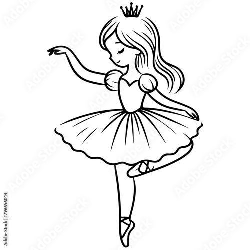 cute girl Princess ballet dancer The Curtsy Pose: The princess gracefully lowers into a curtsy, one foot extended behind her and one arm raised delicately