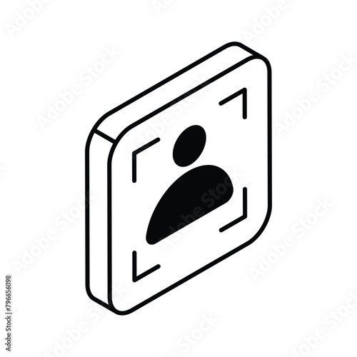 Well designed icon of user recognition, user scanning vector design 