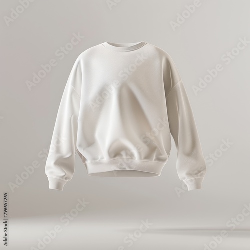 Blank wite sweater mockup sweatshirt clothing knitwear. photo