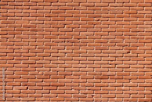 ヨーロッパの古い赤いレンガの壁面素材　European old red brick wall background material © Nishihama