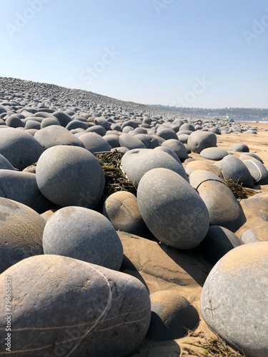 Pebbles by the beach summertime