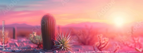 a cactus grows in the desert. selective focus photo