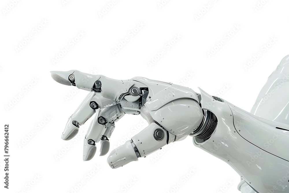 White finger cyborg robotic on transparent background. White finger cyborg robotic on transparent background.