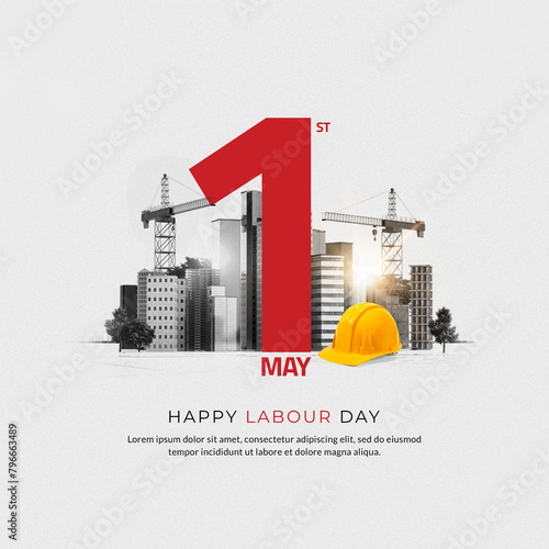 Konstfotografi Happy Labour Day or international workers day 3d illustration