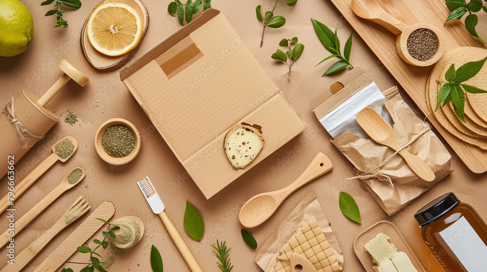 custom made wallpaper toronto digitalAn image depicting products with eco-friendly packaging solutions, such as biodegradable materials or minimalist designs, highlighting the move away from excessive and non-recyclable packaging.