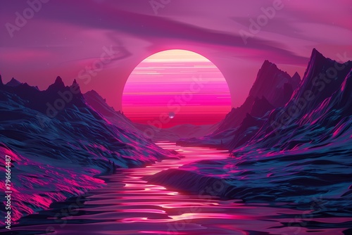 Neon Dreams: Synthwave Album Cover Art with Retro Futuristic Vibes