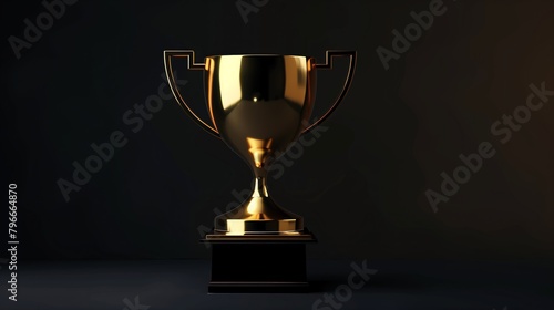 Shining Success: Glorious Trophy Set on Elegant Background