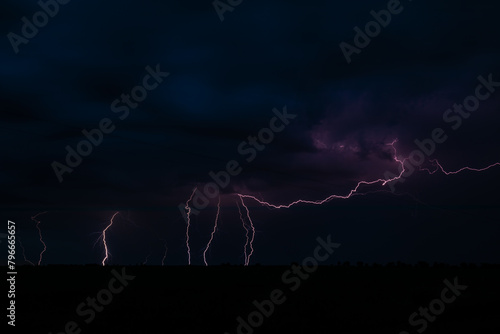 Lightning strikes at commencement of La Nina in central Victoria Australia photo