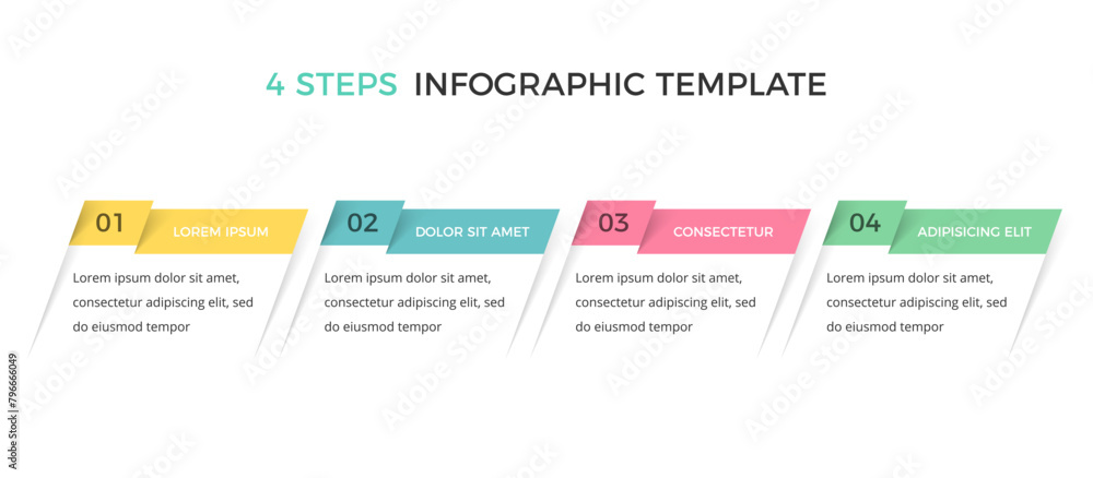 Infographic template with four parts, process, workflow chart, vector eps10 illustration