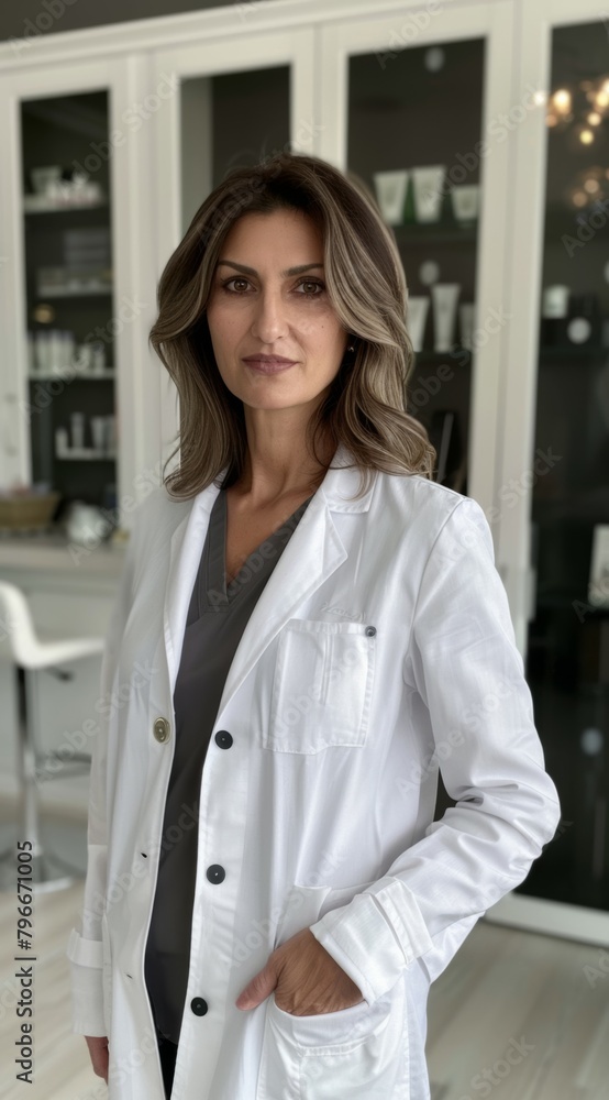 Portrait confident esthetician in doctor's office Portrait confident esthetician in doctor's office