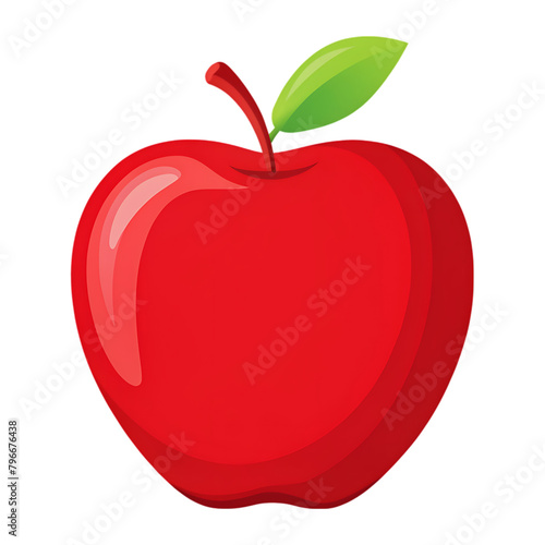 illustration red apple fruit on transparent