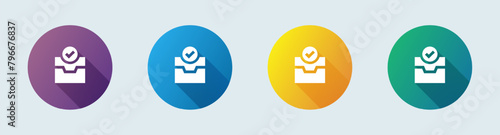 Direct message solid icon in flat design style. Inbox signs vector illustration.