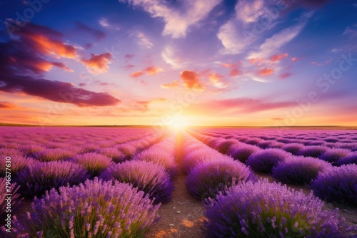 Lavender field landscape background backgrounds outdoors horizon #796677630