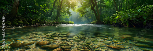 Vibrant River Ecosystem: Harmonious Life along Serene Waters photo