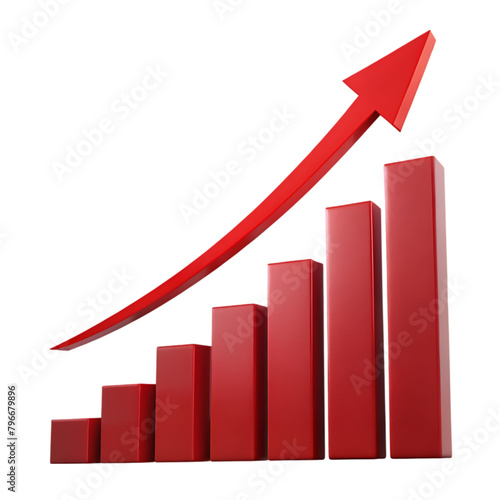 business growth chart 3d render