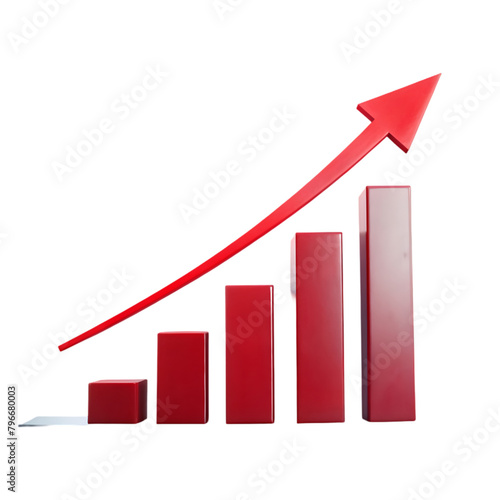 business growth chart 3d render