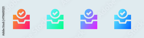 Direct message solid icon in gradient colors. Inbox signs vector illustration.