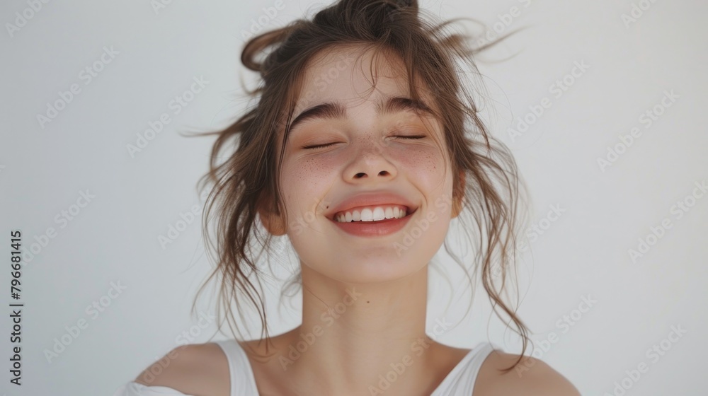 A woman with brown hair and a smile on her face