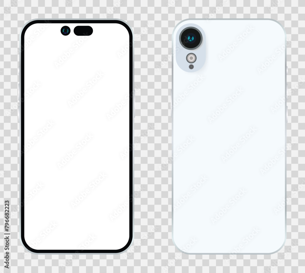 Mock-up screen smartphone and backside smartphone. Vector illustration Mock-up screen smartphone and backside smartphone. Vector illustration