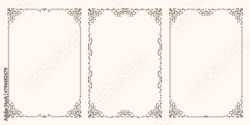 A set of beautiful vector frames with swirls photo