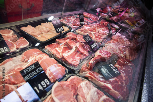 selection of meats available at a butcher's shop photo