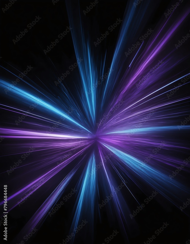 blue and purple light motion blur abstract on plain black background from Generative AI blue and purple light motion blur abstract on plain black background from Generative AI