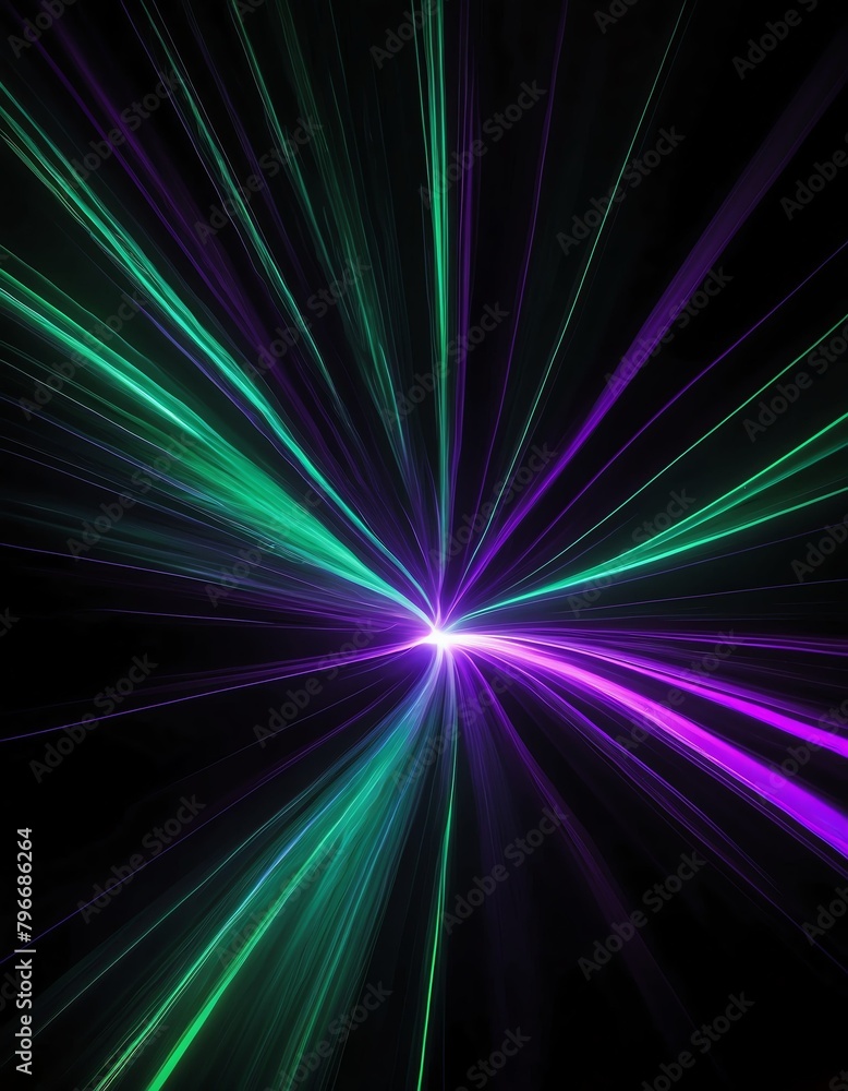 green and purple light motion blur abstract on plain black background from Generative AI green and purple light motion blur abstract on plain black background from Generative AI