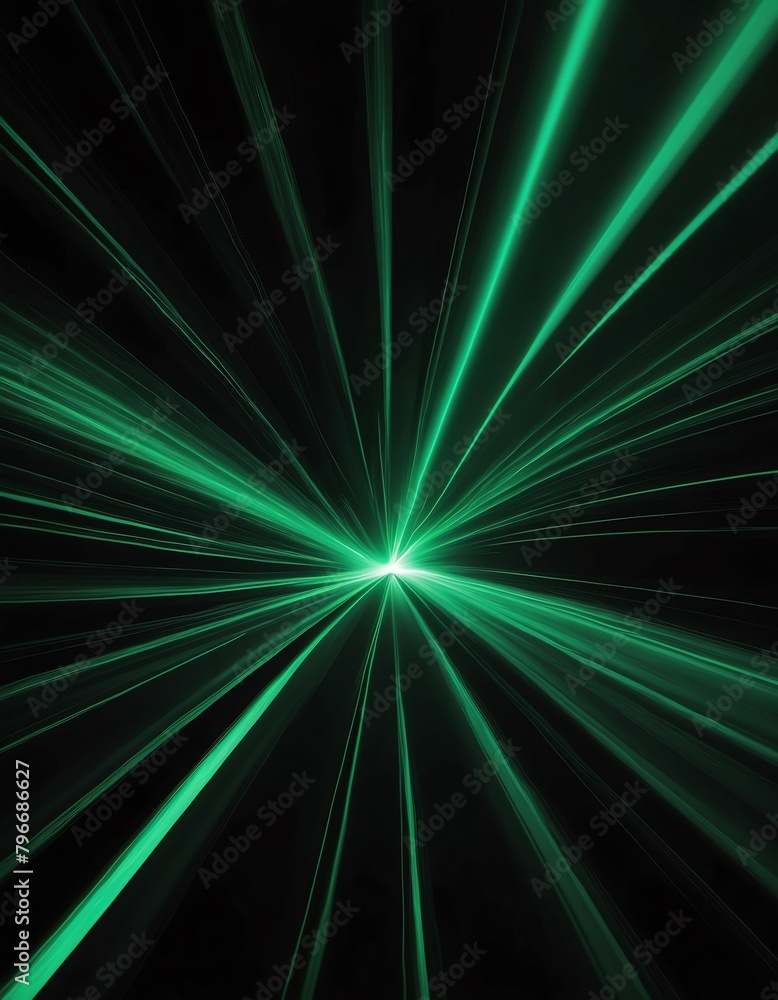 green light motion blur abstract on plain black background from Generative AI green light motion blur abstract on plain black background from Generative AI