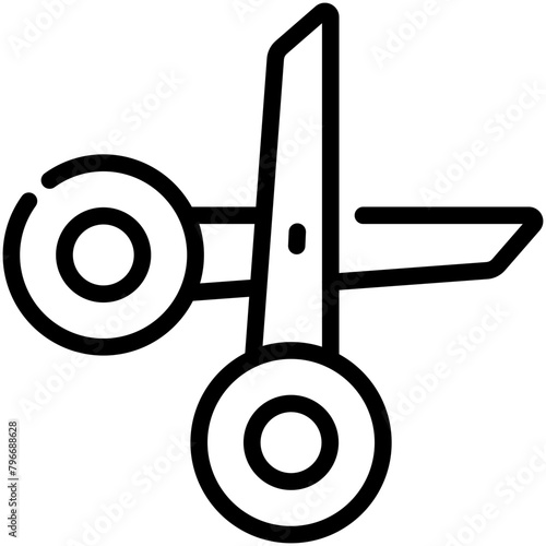 scissors line icon